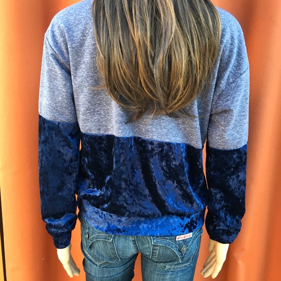 COLOR BLOCK JERSEY AND VELVET - Picture 4 of 6